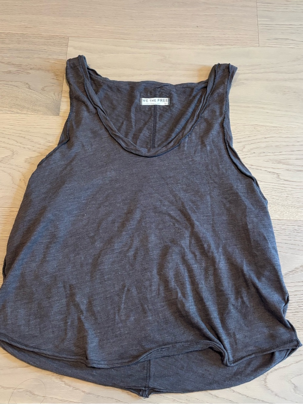 Free People We The Free Charcoal Scoop Neck Tank